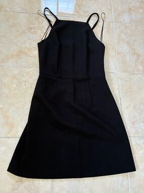 French Connection Black Mini Slip Dress with Double Straps